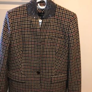 J Crew Tweed Rhinestone Blazer sz 10